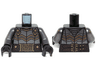 Torso LotR Armor with Dark Brown Woven Belt and Gold Buckles Pattern / Pearl Dark Gray Arms / Black Hands