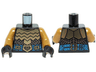 Torso LotR Gold Armor and Blue Jeweled Belt Pattern / Pearl Gold Arms / Black Hands