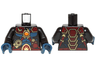 Torso Dark Blue Muscles, Dark Red Straps and Armor and Fire Chi Emblem Pattern / Black Arms / Dark Blue Hands