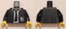 Torso Suit Jacket with White Shirt and Tie Rumpled, Ultra Agents ID Badge Pattern / Black Arms / Yellow Hands