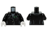 Torso Female Jacket with Lapels, Gold Buttons and Holly Lapel Pin Pattern / Black Arms / White Hands