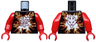 Torso Ninjago Dark Red and Gold Flames and White Ninjago Logogram 'Fire' Pattern / Red Arms / Red Hands