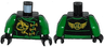 Torso Ninjago Robe with Gold Dragon, Green Sash and Ninjago Logogram 'Energy' and Wings on Reverse Pattern / Green Arms / Black Hands