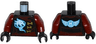Torso Ninjago Female Robe with Gold Clasps, Bird, Dark Red Sash and Emblem and Wings on Back Pattern / Dark Red Arms / Black Hands