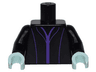 Torso Female Dress with Dark Purple Trim and Seams Pattern / Black Arms / Light Aqua Hands