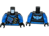 Torso Ninjago Robe with Gold Clasps, Jay Power Symbol, Blue Sash and Emblem and Wings on Back Pattern / Blue Arms / Black Hands