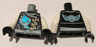 Torso Ninjago Robe with Gold Clasps, Zane Power Symbol, White Sash and Emblem and Wings on Back Pattern / White Arms / Black Hands