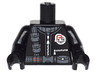 Torso Jumpsuit with Silver Zippers, Dark Bluish Gray Belt and Pouches Pattern / Black Arm Left with Stopwatch Pattern / Black Arm Right / Black Hands