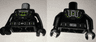 Torso Batman Logo in Lime Oval with Body Armor and Silver Belt Pattern / Black Arms / Black Hands