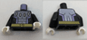 Torso Silver Center Panel with 4 Ovals, Lavender Stripes, Gold Belt Pattern / Black Arms / White Hands