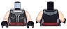 Torso Female Outline Dress with 2 Silver Vertical Lines and Red Belt with Buckle Pattern / Light Nougat Arms / Black Hands
