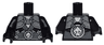 Torso Dark Silver and Silver Armor Plates, Straps and Buckles, Dark Bluish Gray Sash, Ninjago Earth Gorilla Head Symbol Pattern / Black Arms / Black Hands