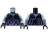 Torso Female Outline with Dark Purple and Bright Light Blue Rock/Lightning Effect and White Arcane Symbols Pattern / Sand Blue Arms / Black Hands