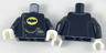Torso Coat Chauffeur with 3 Side Buttons, Batman Logo in Yellow Oval, Gold Pocket Watch Pattern / Black Arms / White Hands