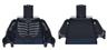 Torso Ninjago Skeleton Ribs Gray and Dark Blue Waist Sash Pattern / Black Arms / Black Hands