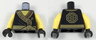 Torso Robe with Dark Brown Hem, Gold Trim and Ninjago Logogram 'EARTH', Dark Brown Creases, Waist Sash with Knot, Yellow Neck, Octagon and Circle Medallion Logo on Back Pattern / Yellow Arms / Black Hands