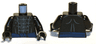 Torso Bare Chest with Muscles Outline, White Chest Hair and Blue Sash Pattern / Black Arms / Black Hands