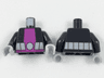 Torso Purple Vertical Stripe and Light Bluish Gray Belt Pattern / Black Arms / Light Bluish Gray Hands