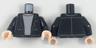 Torso Jacket over Light Bluish Gray T-Shirt with Light Nougat Neck Pattern / Black Arms / Light Nougat Hands