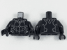 Torso Scaly Armor with Silver Claw Necklace, Flat Silver Plate Lines Pattern / Black Arms / Black Hands