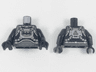 Torso Spacesuit with Silver Gear, Bat in Gold Oval Pattern / Black Arms / Black Hands