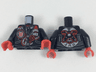 Torso Biker Vest with Number 103 and Red and Silver Patches, Garmadon Mask on Back Pattern / Black Arms / Red Hands