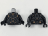 Torso White/Orange Markings and Dark Bluish Gray Lines Pattern / Black Arms / Black Hands