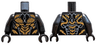 Torso Armor with Gold Scales and Dark Bluish Gray Lines with Long End Lines and Tips at Neck Pattern / Black Arms / Black Hands