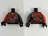 Torso Ninjago Black, Red, Dark Silver, Silver and Copper Armor with Red Clock Hands, Yellow Neck Pattern / Pearl Dark Gray Arm Left / Red Arm Right / Black Hands