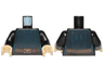 Torso Female Dark Blue Stripes with Belt Pattern (SW Barriss Offee) / Black Arms / Tan Hands