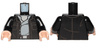 Torso SW Open Jacket with Pockets and Light Bluish Gray Open Shirt Pattern (Poe Dameron) / Black Arms / Light Nougat Hands
