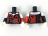 Torso Female Outline, Black and Red Corset with Diamonds Pattern / White Arm Left with Red Band / White Arm Right with Black Band / White Hands