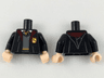 Torso Gryffindor Robe over Dark Bluish Gray Sweater, Dark Red and Bright Light Orange Tie and Trim Pattern / Black Arms / Light Nougat Hands