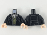 Torso Coat with Lapels, Gold Necklace, White Collar, Olive Green Vest Pattern / Black Arms / Light Nougat Hands