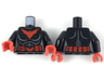 Torso Female with Red Bat Logo and Utility Belt Pattern / Black Arms / Red Hands