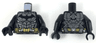 Torso Armor with Black Bat Logo, Pearl Dark Gray Breastplate, Gold Utility Belt Pattern / Black Arms / Black Hands
