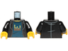 Torso Ninjago Jacket, Dark Blue Undershirt with Red and Yellow Pixels Bars Pattern / Black Arms / Yellow Hands