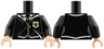 Torso Harry Potter Uniform over Black Vest with Gold Emblem with 'H' Pattern / Black Arms / Light Nougat Hands