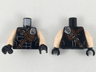 Torso Reddish Brown and Silver Crossbelt Pattern / Light Nougat Arms / Black Hands
