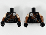 Torso Reddish Brown and Silver Crossbelt Pattern / Reddish Brown Arms with Light Nougat Short Sleeves, Silver Plates Pattern / Black Hands