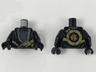 Torso Ninjago Robe with Dark Bluish Gray Hems, Gold Dragon Head and Tail, Silver Scale Armor Pattern / Black Arms / Black Hands