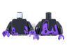 Torso Ninjago Dark Purple Splotches Pattern / Black Arms / Dark Purple Hands
