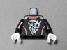 Torso Racing Suit with Demon Logo, White and Red Stripes Pattern / Black Arms / White Hands