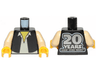 Torso SW Vest and White Shirt with '20 YEARS LEGO STAR WARS' on Back Pattern (Han Solo) / Tan Arms / Yellow Hands