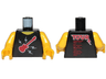 Torso Sleeveless Top with Red Guitar, White Lightning Bolts and 'TOUR' on Back Pattern / Yellow Arms / Yellow Hands
