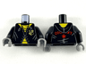 Torso Robe with Yellow Lining, Hufflepuff Badge and Yellow Shirt Pattern / Black Arms / Dark Bluish Gray Hands
