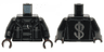 Torso Jacket with Zippers, Dollar Sign on Back, Claw Necklace and Belts Pattern / Black Arms / Dark Brown Hands