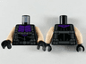 Torso Armor, Dark Purple Panels, Dark Bluish Gray Suspenders and Belts with Silver Buckles Pattern / Light Nougat Arms / Black Hands