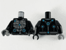 Torso Armor, Silver Plates and Medium Azure Circles Pattern / Black Arms / Black Hand Left / Dark Bluish Gray Hand Right