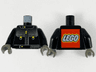 Torso Studios Racing Suit with Silver Panel with Gradient, Zipper with Yellow Pull, LEGO Logo on Back Pattern / Black Arms / Dark Gray Hands